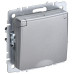 BRITE Розетка с заземлением с защитными шторками и крышкой 16А IP20 РСбш10-3-БрА алюминий