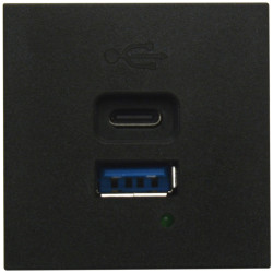 Donel USB зарядное устройство, 3A , 65W, Type A + C, 2 мод., черн. матовая (45х45мм)
