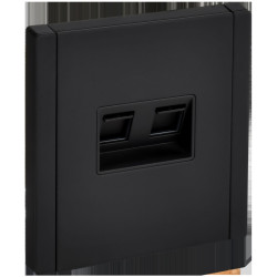 FORTE&PIANO Розетка компьютерная двойная RJ-45 кат.5E FP133M металл черный