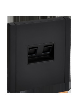 FORTE&PIANO Розетка компьютерная двойная RJ-45 кат.5E FP133M металл черный