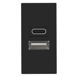 Donel USB зарядное устройство, 2.1A, Type A + C, 1 мод., черн. (22.5х45мм)