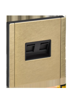 FORTE&PIANO Розетка компьютерная двойная RJ-45 кат.5E FP633M металл шампань