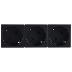 Donel Розетка 3х2К+З нем.ст., 45 гр., с з/ш, черн. матовая (135х45мм), серия (тип) DF6