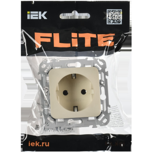 FLITE Розетка с заземлением без защитных шторок безвинтовое крепление 16А РС11-1-ФлСл сливочный FLITE Розетка с заземлением без защитных шторок безвинтовое крепление 16А РС11-1-ФлСл сливочный