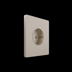 Розетка/ Розетка С/У с ЗК (250В, 16А, защит.шторки), Песчаный берег , Systeme Infinity