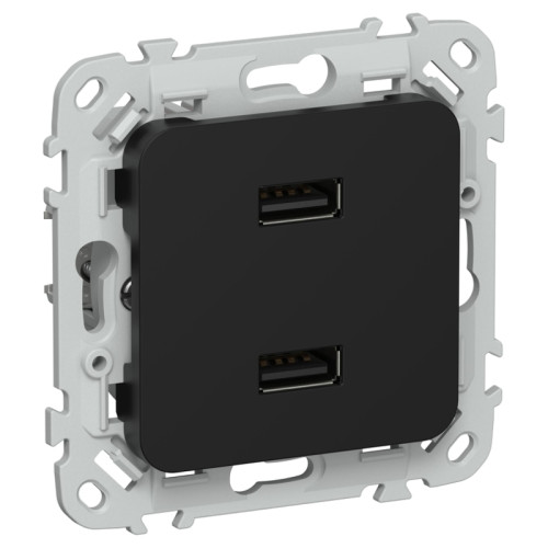 Розетка/ FLITE Розетка USB A+A 3,1А РЮ-2-ФлЧ черный