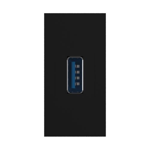 Donel Розетка информационная USB для передачи данных, 1мод., черн. (22.5х45мм), USB3.0, серия (тип) DEC