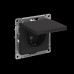 Розетка/ Розетка ATLASDESIGN с заземлением со шторками с крышкой 16А IP20 механизм карбон