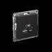 Розетка/ ATLASDESIGN USB розетка A + тип-C 45W высокоскор.заряд. QC, PD, механизм, карбон