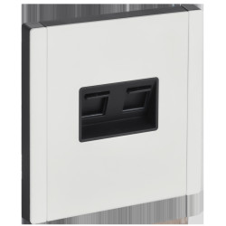 FORTE&PIANO Розетка компьютерная двойная RJ-45 кат.5E FP233M металл белый