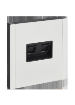 FORTE&PIANO Розетка компьютерная двойная RJ-45 кат.5E FP233M металл белый