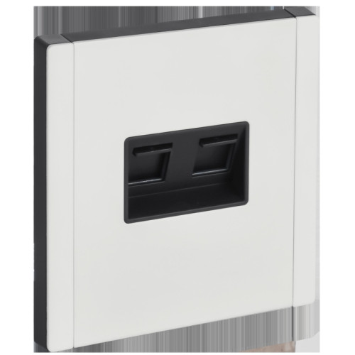 FORTE&PIANO Розетка компьютерная двойная RJ-45 кат.5E FP233M металл белый