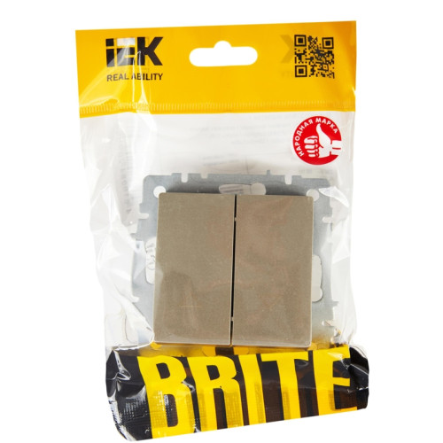 Выключатель жалюзи/ BRITE Выключатель жалюзи 10А ВС10-1-5-БрШ шампань