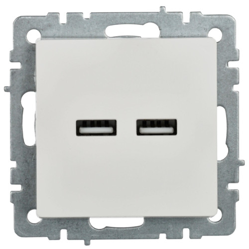 Розетка/ BRITE Розетка USB A+A 5В 3,1А РЮ10-1-БрБ белый