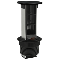 Donel Настольный встраиваемый выдвижной розеточный блок Vertical 6 мод. (3 мод. 45х45), черный