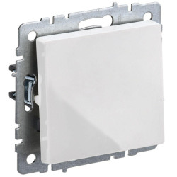Выключатель одноклавишный проходной/ BRITE Выключатель одноклавишный проходной 10А ВС10-1-6-БрБ белый