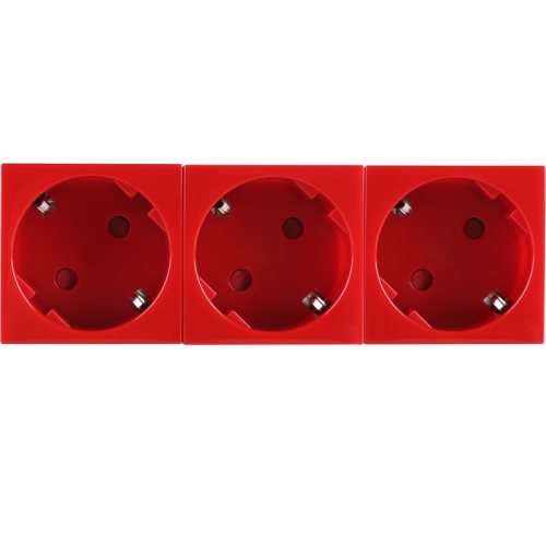 Donel Розетка 3х2К+З нем.ст., 45 гр., с з/ш, крас. (135х45мм), серия (тип) DF6