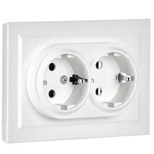 Розетка силов. IEK Brite РС12-3-БрБ BR-R21-16-K01-F 2розет. двойн. скрыт. зазем. IP20 белый (упак.:1шт) Розетка силов. IEK Brite РС12-3-БрБ BR-R21-16-K01-F 2розет. двойн. скрыт. зазем. IP20 белый (упак.:1шт)