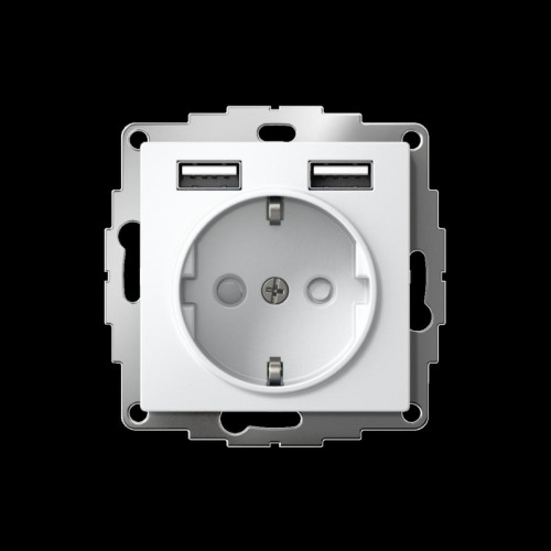 ATLASDESIGN РОЗЕТКА 16А с 2 USB A+A, 5В/2,4А, 2х5В/1,2А, механизм, БЕЛЫЙ ATLASDESIGN РОЗЕТКА 16А с 2 USB A+A, 5В/2,4А, 2х5В/1,2А, механизм, БЕЛЫЙ