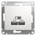 Розетка/ Розетка GLOSSA USB 5В/2100мА 2х5В/1050мА механизм белый Розетка/ Розетка GLOSSA USB 5В/2100мА 2х5В/1050мА механизм белый