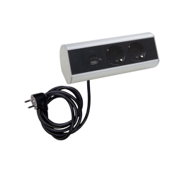 Donel Настольный розеточный блок Ovaledesign в сборе: 2х220V, USB Type A+C, кабель, тип: DDSBC