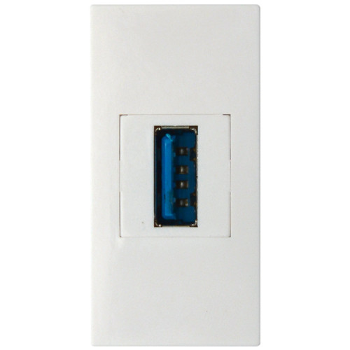 Donel Розетка информационная USB для передачи данных, 1мод., бел. (22.5х45мм), USB3.0, серия (тип) DEC