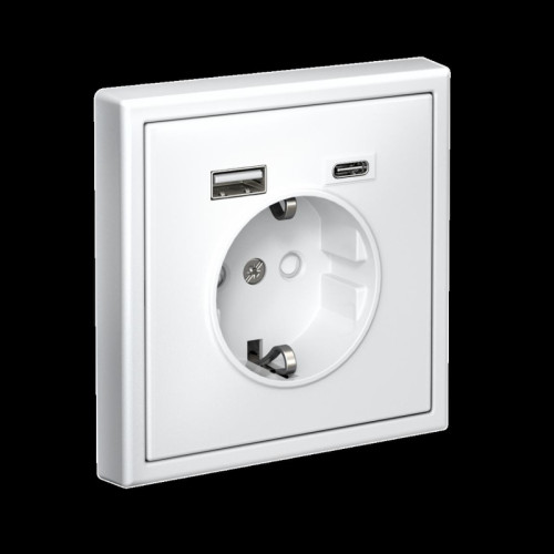 розетка/ ARTGALLERY розетка 16А с 2 USB A+C, 5В/2,4А/3,0А, 2х5В/1,5А, механизм, белый