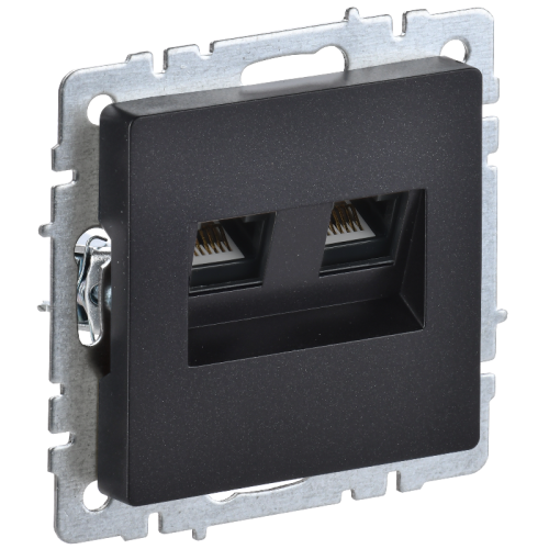 BRITE Роз. комп. 2-ая RJ45 кат.6 РК11-2-БрЧ черн. IEK