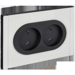 FORTE&PIANO Розетка 2-местная без заземления без защитных шторок безвинтовое крепление 10А FP226M металл белый