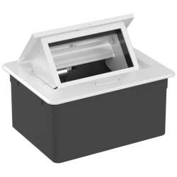 Donel Настольный встраиваемый выдвижной розеточный блок 4 мод. (2 мод. 45х45), белый