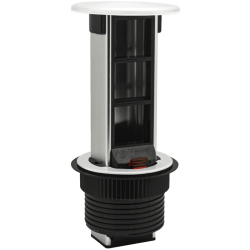 Donel Настольный встраиваемый выдвижной розеточный блок Vertical 6 мод. (3 мод. 45х45), белый