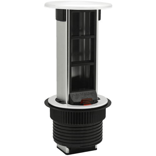 Donel Настольный встраиваемый выдвижной розеточный блок Vertical 6 мод. (3 мод. 45х45), белый