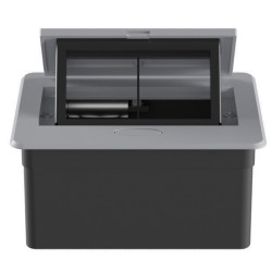 Donel Настольный встраиваемый выдвижной розеточный блок 4 мод. (2 мод. 45х45), алюминий