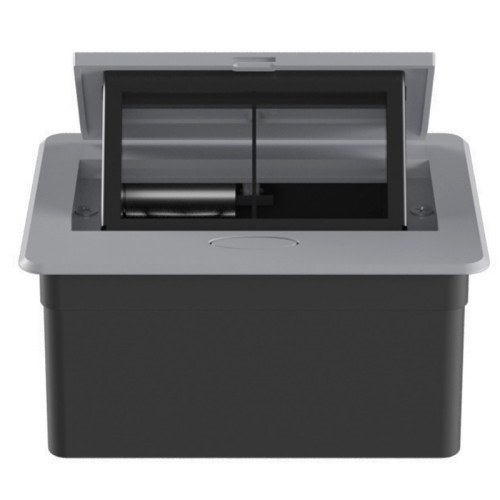 Donel Настольный встраиваемый выдвижной розеточный блок 4 мод. (2 мод. 45х45), алюминий