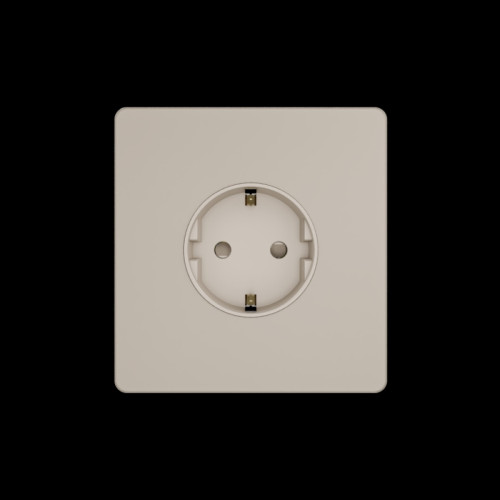 Розетка/ Розетка С/У с ЗК (250В, 16А, защит.шторки), Песчаный берег , Systeme Infinity