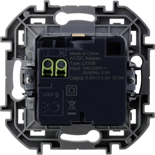 INSPIRIA Зарядное устройство USB А+С 3000мА 5Вслоновая кость