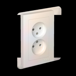 Розетка/ Розетка ATLASDESIGN двойная без заземления 16А в сборе жемчуг