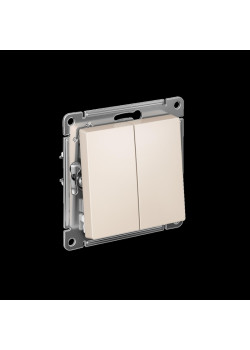 Выключатель/ ATLASDESIGN 2-клавишный выключатель, сх.5, 10АХ, быстрозажимные клеммы, бежевый