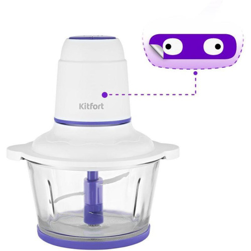 Измельчитель электрический Kitfort КТ-3050-1 1.5л. 400Вт белый/фиолетовый
