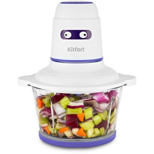 Измельчитель электрический Kitfort КТ-3050-1 1.5л. 400Вт белый/фиолетовый