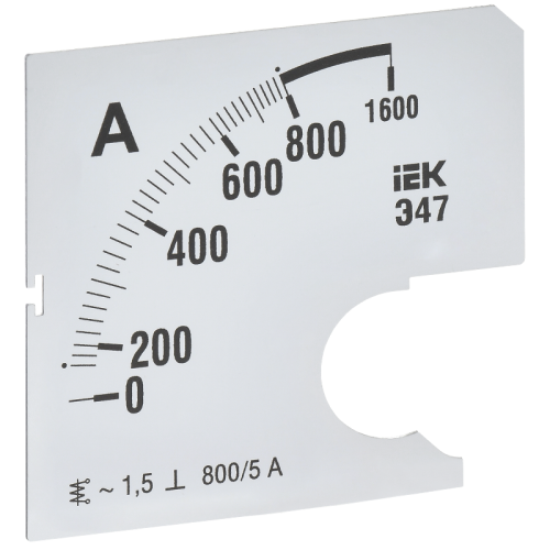 Шкала смен. для амперметра Э47 800/5А-1,5 72х72мм IEK
