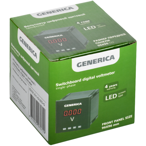 Вольтметр цифр. щит. 1-ф. 96х96 LED GENERICA