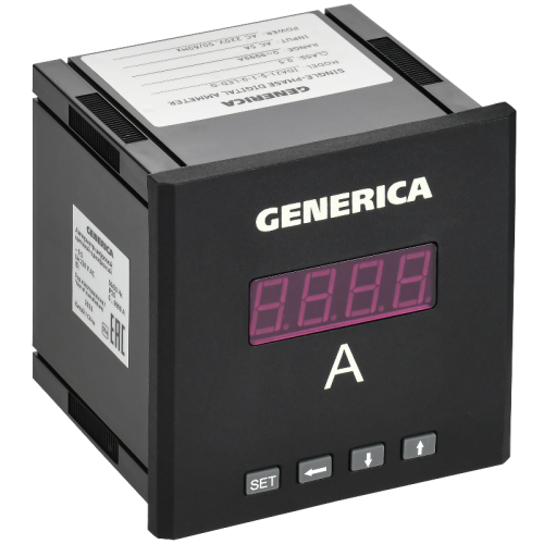 Амперметр цифр. щит. 1-ф. 96х96 LED GENERICA