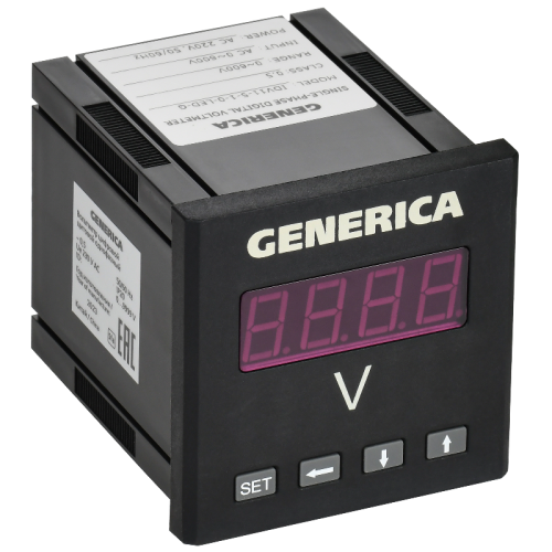 Вольтметр цифр. щит. 1-ф. 72х72 LED GENERICA