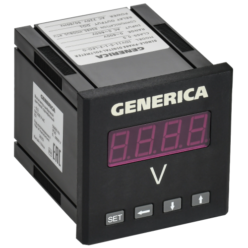 Вольтметр цифр. щит. 1-ф. DO RS-485 72х72 LED GENERICA