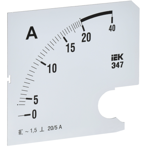 Шкала смен. для амперметра Э47 20/5А-1,5 96х96мм IEK