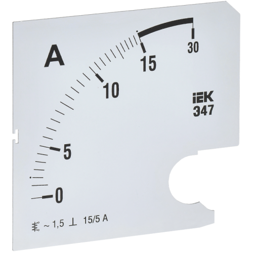 Шкала смен. для амперметра Э47 15/5А-1,5 96х96мм IEK