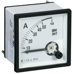 Амперметр Э47 50А кл. точн. 1,5 96х96мм
