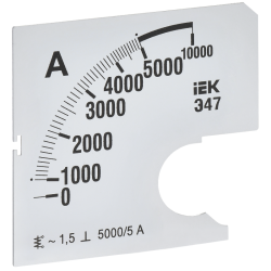 Шкала смен. для амперметра Э47 5000/5А-1,5 72х72мм IEK
