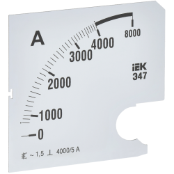 Шкала смен. для амперметра Э47 4000/5А-1,5 96х96мм IEK
